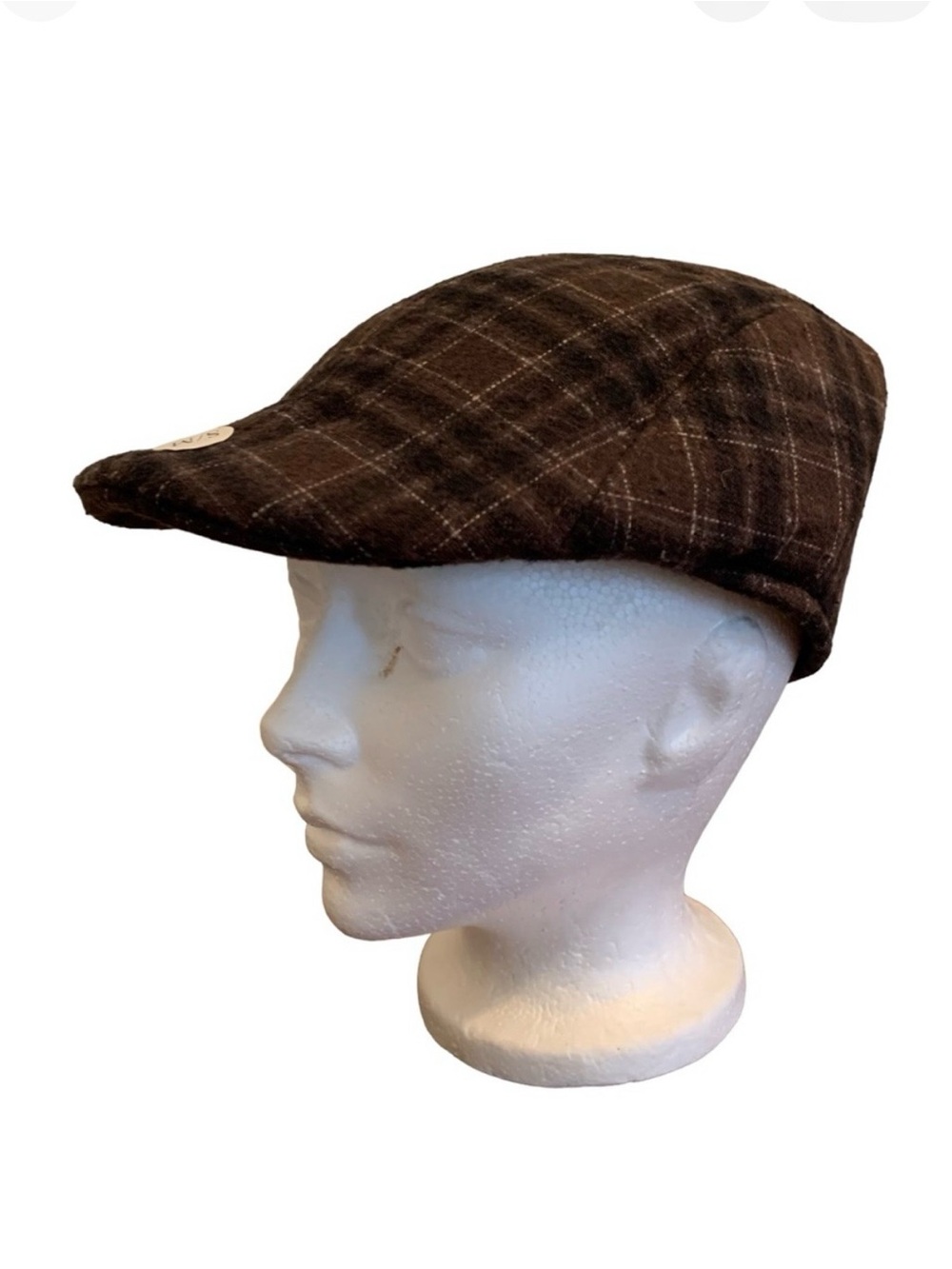 Vintage Westend Plaid Ivy Cap Brown & Black Flat Cap Men’s L/XL
